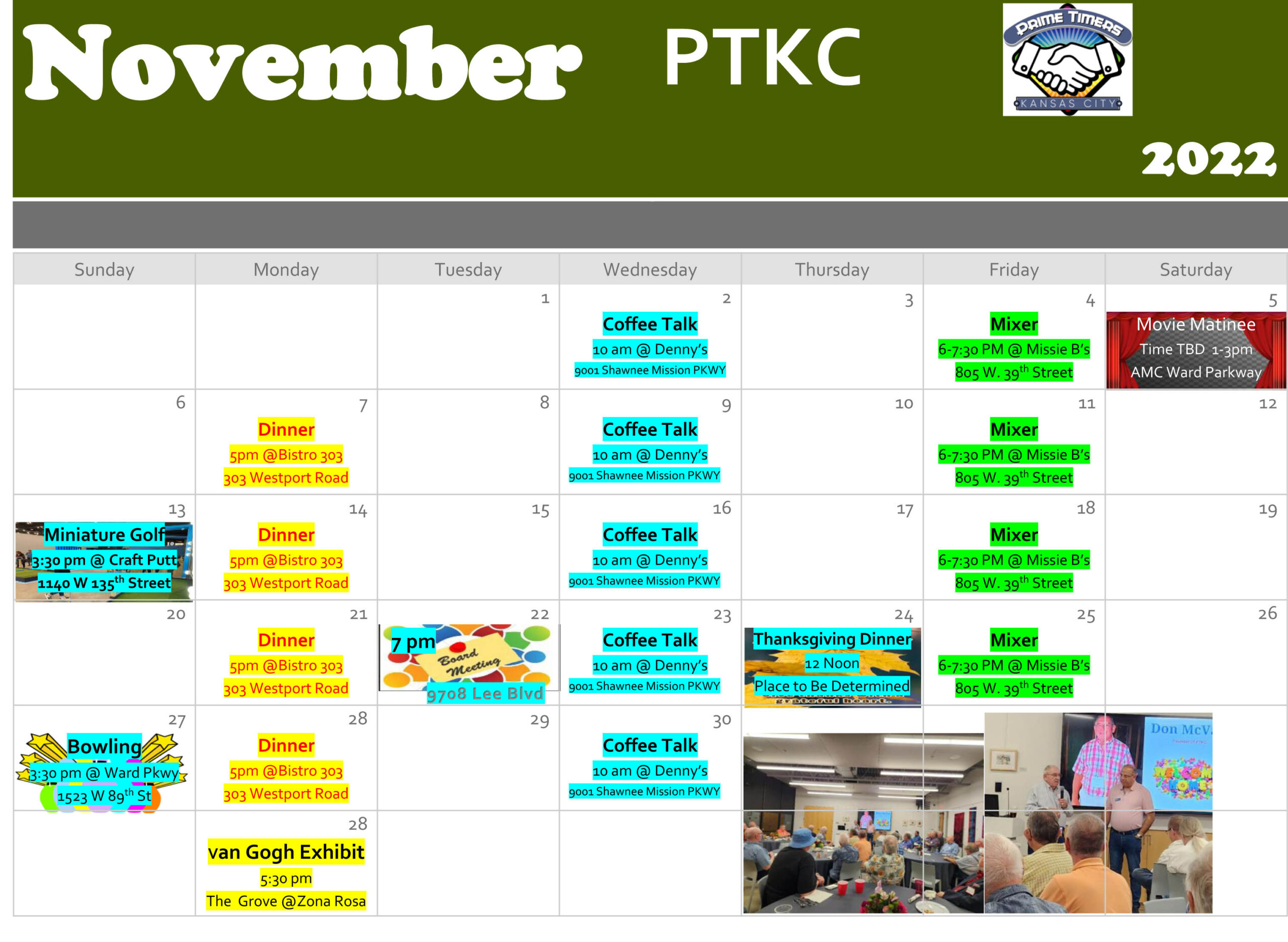 Monthly Calendar – Prime Timers of Kansas City