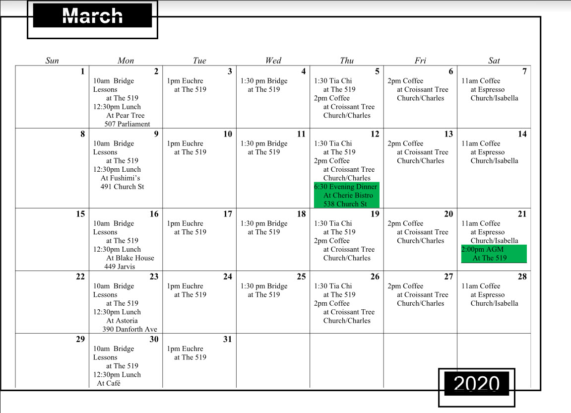 Calendar Prime Timers Toronto Calendar Prime Timers Toronto